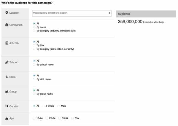 Настройка таргетинга в Linkedin