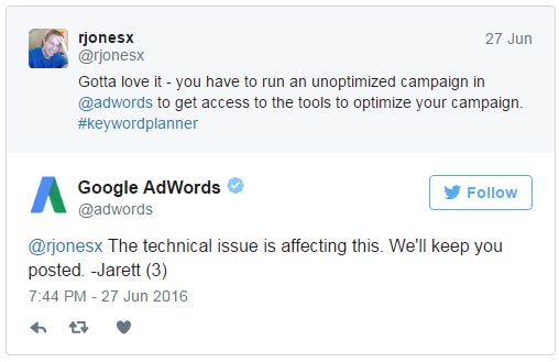 Google уточнил «Планировщик ключевых слов» не требует активной кампании