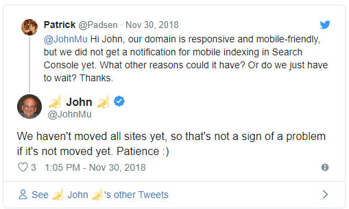 Google: не все сайты были переведены на Mobile First Indexing